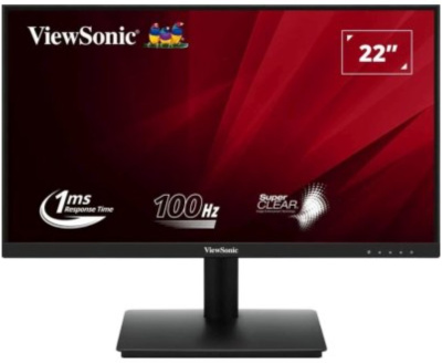 Монитор 21,5" Viewsonic VA220-H 1920x1080, VA LED, 16:9, матовая, 4000:1, 250cd, 178гр/178гр, 100Hz, HDMI, VGA, черный