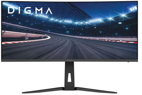 Монитор 34" Digma Overdrive 34A712Q 3440x1440, VA LED, 1ms, 21:9, матовая, 450cd, 178гр/178гр, 200Hz, HDMI, DP, HAS, Pivot, черный