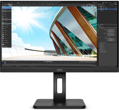 Монитор 23,8" AOC 24P2Q 1920x1080, 4 ms, 250 cd/m, 50000000:1, 178°/178°, IPS, +DVI, +HDMI, +DP 1.2, +4xUSB 3.2, SPK