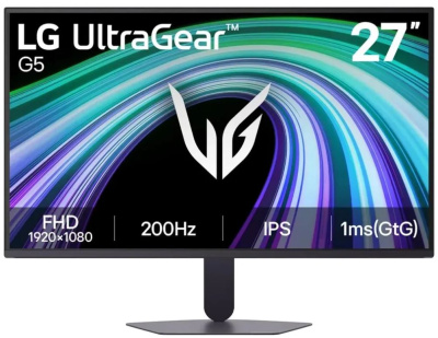 Монитор 27" LG UltraGear 27G523B-B 1920x1080 LED, 16:9, IPS, 300cd, 1000:1, 1ms(GtG), 178/178, DP, HDMI, audio, 200Hz, tilt, VESA, black