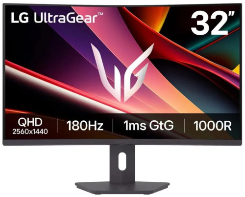 Монитор 32" LG UltraGear 32G600A-B 2560x1440 LED, 16:9, VA, 300cd, 3000:1, 1ms(GtG ), 178/178, HDMI, DP, audio, 180Hz, curved 1000R, tilt, HAS, swivel
