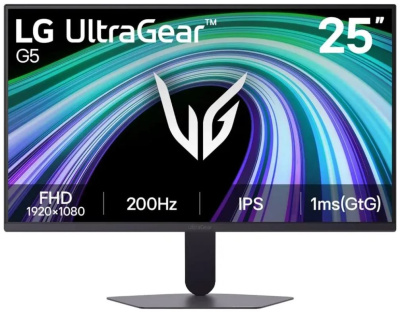 Монитор 25" LG UltraGear 25G523B-B 1920x1080 LED, 16:9, IPS, 300cd, 1000:1, 1ms(GTG), 178/178, DP, HDMI, audio, 200Hz, tilt, VESA, black