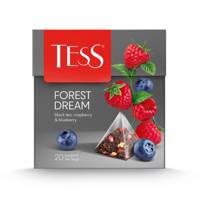 Чай черный Tess Forest Dream со вкусом малины и черники, в пирамидках, 20 шт.