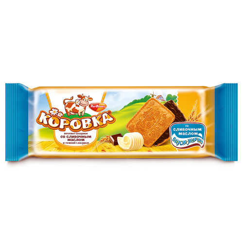 Печенье Коровка со сливочным маслом и глазурью, Рот Фронт, 100 гр