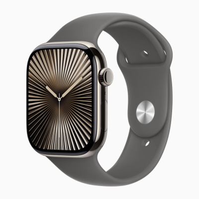 Смарт-часы Apple Watch Series 10 42mm Natural Titanium Case with Stone Gray Sport Band (S/M)