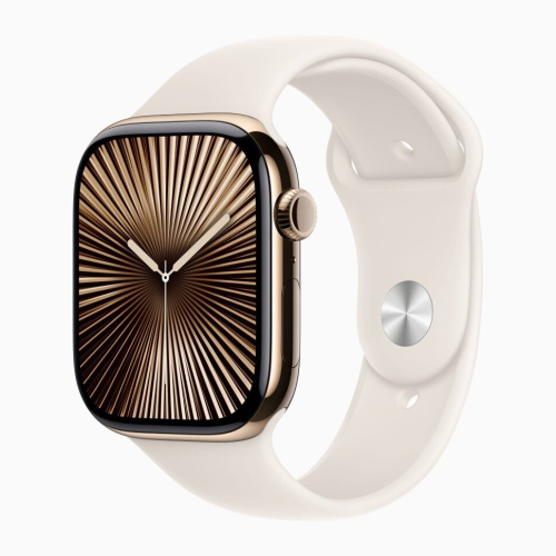 Смарт-часы Apple Watch Series 10 46mm Gold Titanium Case with Starlight Sport Band (M/L)