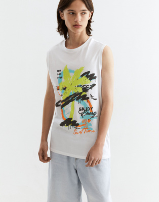 Белая майка с принтом Глория Джинс