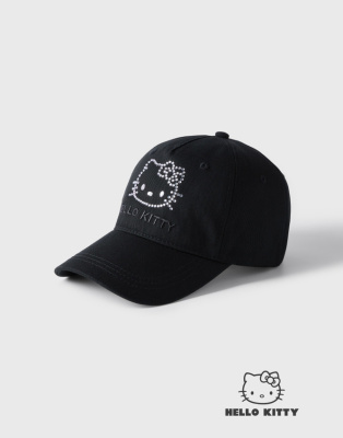 Чёрная бейсболка со стразами Hello Kitty Глория Джинс