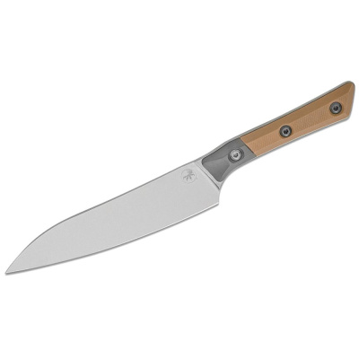 Нож кухонный универсальный Microtech Utility Knife, сталь M390MK, рукоять G10, бежевый