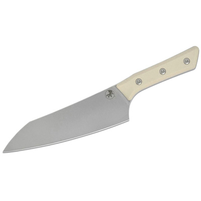 Нож кухонный Шеф Microtech Chef's Knife, сталь M390MK, рукоять G10, белый