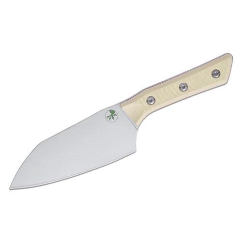 Нож кухонный Сантоку Microtech Santoku Knife 6', сталь M390MK, рукоять G10, белый