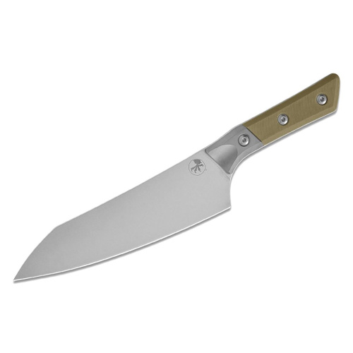 Нож кухонный Шеф Microtech Chef's Knife, сталь M390MK, рукоять G10, оливковый