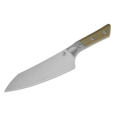 Нож кухонный Шеф Microtech Chef's Knife, сталь M390MK, рукоять G10, оливковый