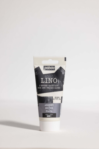 Краска для линогравюры Pebeo "LINO" 80 мл, серебро