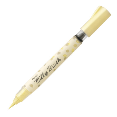 Маркер-кисть Pentel "Milky" с кнопкой подкачки чернил XGFH в блистере 1-10 мм кисть, желтый пастельн