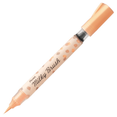 Маркер-кисть Pentel "Milky" с кнопкой подкачки чернил XGFH в блистере 1-10 мм кисть, оранжевый пасте