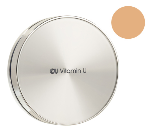 Увлажняющий крем-кушон для лица со сменным блоком CU: Vitamin U Cover Fit Cushion Pact SPF50+ PA++++ 15/15г: No 23