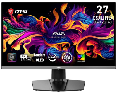 Монитор 26,5" MSI MAG 272UP QD-OLED E16 9S6-3CD79A-096 QD-OLED, 3840x2160, 165Hz, 0,03ms, 250сd/m, 1500000:1, HDR, 2*HDMI, DP, Type-C, HAS, Pivot, Swi