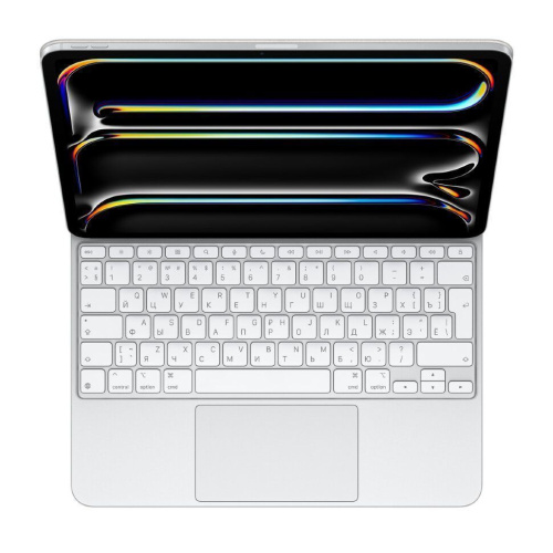 Клавиатура Apple Magic Keyboard with Trackpad для iPad Pro 13 (2024) русская (нейлон с подставкой) (белый) (MWR43)