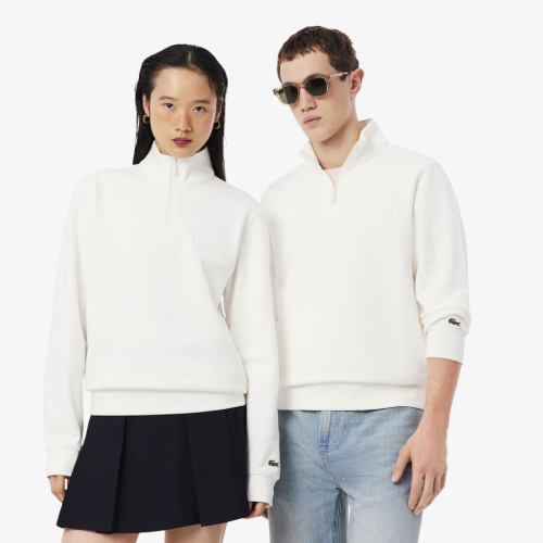 Хлопковая толстовка Lacoste унисекс с воротником-стойкой