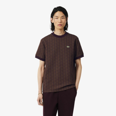 Мужская футболка из жаккардового трикотажа с монограммой Lacoste