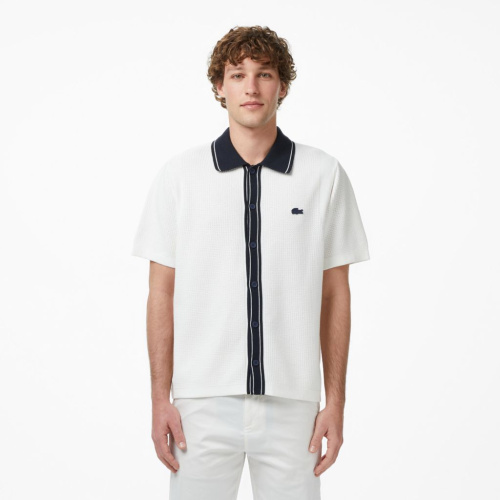 Мужская вязанная рубашка Lacoste с коротким рукавом
