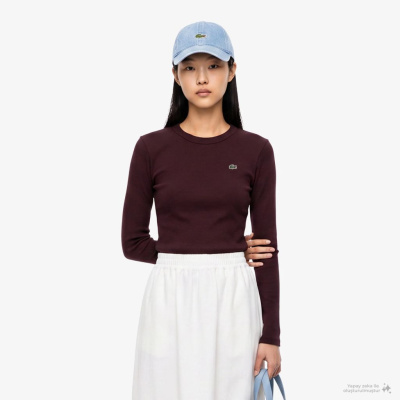 Женский базовый лонгслив Lacoste облегающего кроя