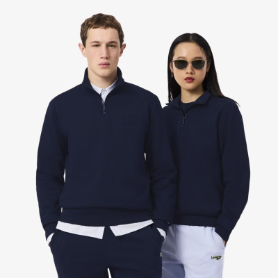 Хлопковая толстовка Lacoste унисекс с воротником-стойкой