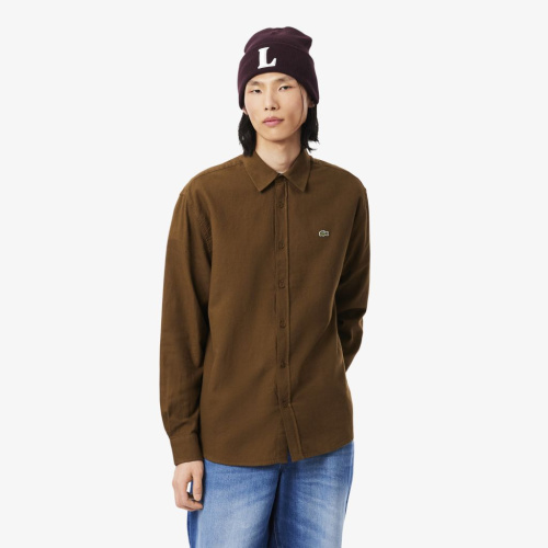 Мужская фланелевая рубашка Lacoste прямого кроя