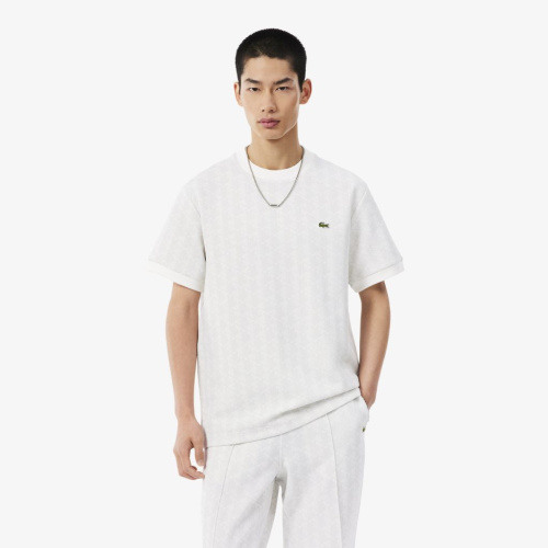 Мужская футболка из жаккардового трикотажа с монограммой Lacoste