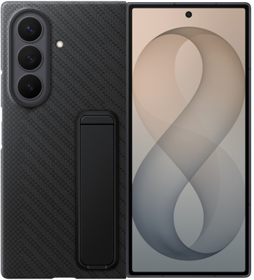Клип-кейс Samsung Carbon Standing для Galaxy Z Fold8 Ультра со встроенной подставкой Чёрный