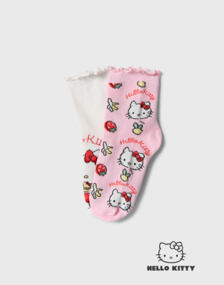 Носки с оборками и принтом Hello Kitty для девочки 2 пары Глория Джинс