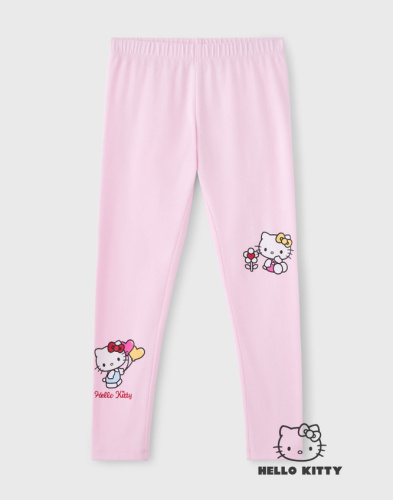 Розовые легинсы с принтом Hello Kitty для девочки Глория Джинс