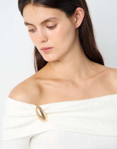 Золотистая брошь Глория Джинс