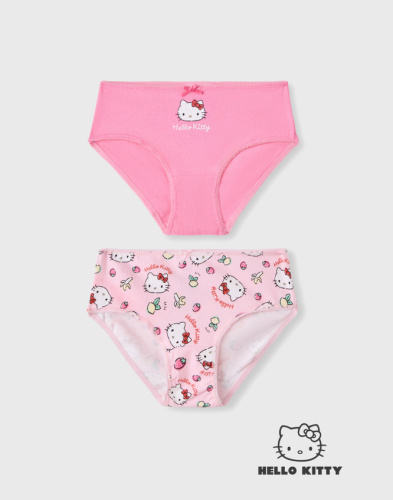 Розовые трусы с оборками и принтом Hello Kitty для девочки 2 шт. Глория Джинс