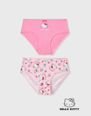 Розовые трусы с оборками и принтом Hello Kitty для девочки 2 шт. Глория Джинс