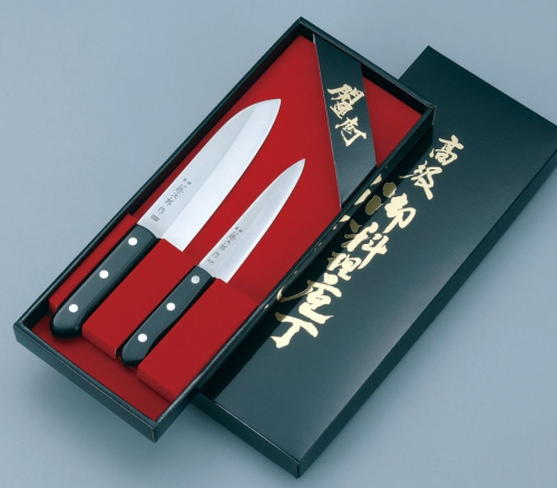 Набор из 2-х кухонных ножей Tojiro Western Knife FT-011, сталь VG-10, рукоять стабилизированная древесина