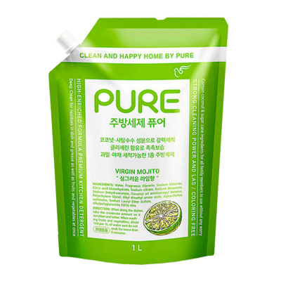 Средство для мытья посуды лимон-лайм Pure Virgin Mojito Dish Detergent - 1 л