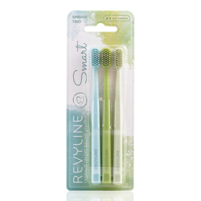 Набор зубных щеток Revyline SM6000 Smart Trio, Limpet shell + White grape + Lime cream