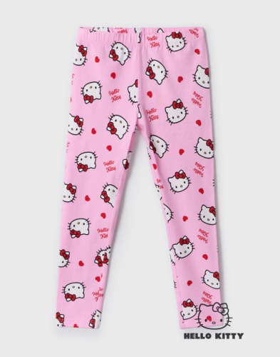 Розовые легинсы с принтом Hello Kitty для девочки Глория Джинс