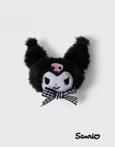 Чёрная заколка для волос с плюшевой фигуркой Kuromi Глория Джинс