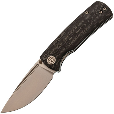 Складной нож Petrified BELUGA, сталь 14C28N, рукоять Carbon Fiber