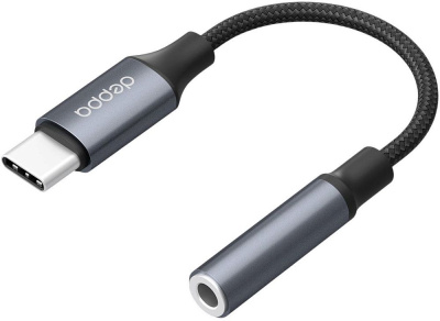 Адаптер Deppa Power Delivery USB-C-3.5 серый