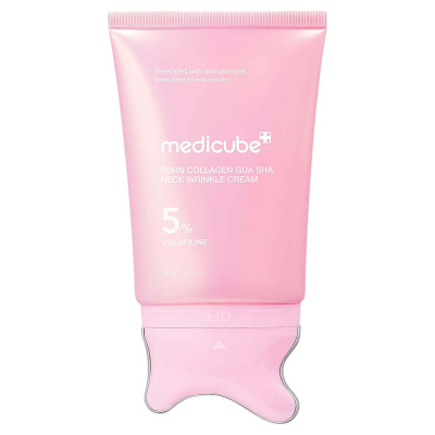 Массажный крем для шеи и овала лица с ПДРН medicube PDRN Collagen Gua Sha Neck Wrinkle Cream