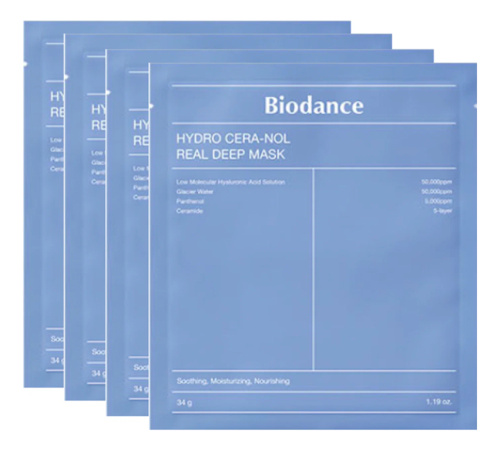 Глубокоувлажняющая гидрогелевая маска для лица Hydro Cera-Nol Real Deep Mask 34г: Маска 4шт