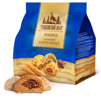 Пряники «Тамбовский волк» с шоколадной начинкой, 300 гр.
