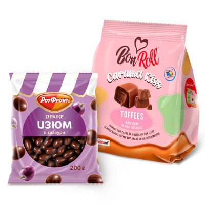 Набор драже изюм и «Bon Roll», 2 шт