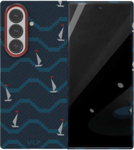 Клип-кейс VLP Kevlar Case с MagSafe для Samsung Galaxy Z Fold8 Ультра Синий
