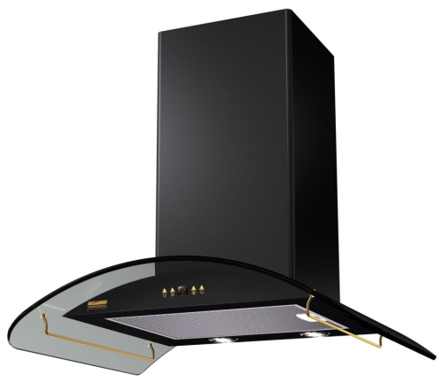 Т-образная вытяжка SHARLOTTA 600 Black/Dark glass 3Р с рейлингом