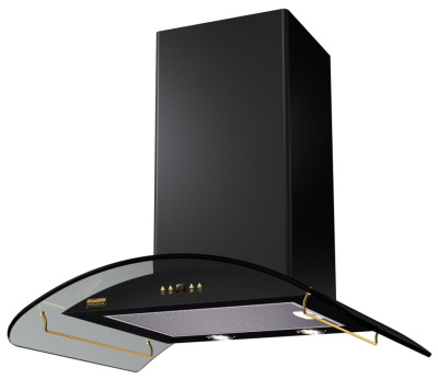 Т-образная вытяжка SHARLOTTA 600 Black/Dark glass 3Р с рейлингом
